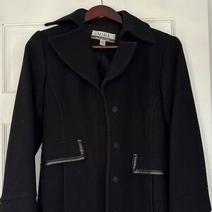 Nine West Women's Elegant Black wool Trench Coat